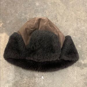 Sheepskin trapper hat